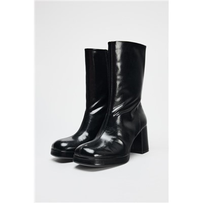 PLATFORM HIGH-HEEL ANKLE BOOTS
