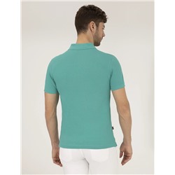 Yeşil Slim Fit Polo Yaka Basic Tişört