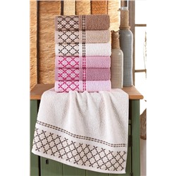 Binnur Home Ekose 50x90 Cm 6 Lı Antibakteriyel El Ve Yüz Havlusu | Pamuklu 153-99-0037