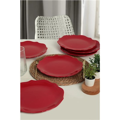 Keramika Kırmızı Romeo Servis Tabağı 26 Cm 6 Adet 506 PT002026F506A0000000ASD400