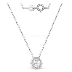 Колье из серебра с и фианитом родированное 925 пробы 3740р