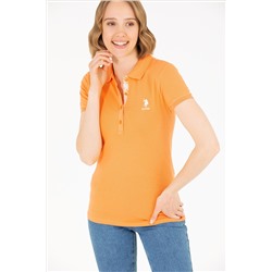 Kadın Turuncu Basic Polo Yaka Tişört
