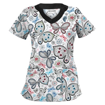 UA Garden of Wonder Royal Scrub Top