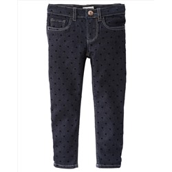 Flocked Skinny Jeans - Dark Indigo