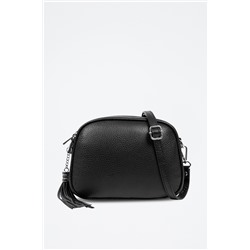 Bandolera de piel Negro y plateado - Firenze Artegiani