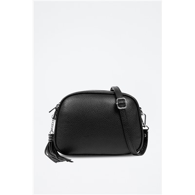Bandolera de piel Negro y plateado - Firenze Artegiani