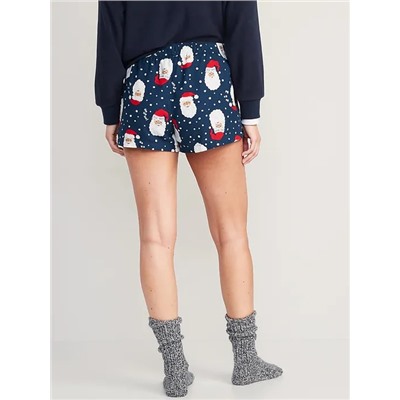 Matching Print Flannel Pajama Shorts for Women -- 2.5-inch inseam