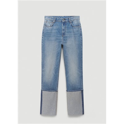Jeans rectos bajo vuelto