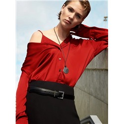 Рубашка однотонная, B3063/cherry