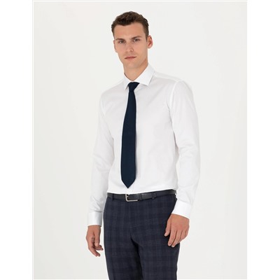 Beyaz Ex. Slim Fit Uzun Kollu Basic Gömlek