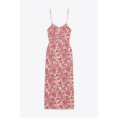 PRINTED RUSTIC MIDI DRESS