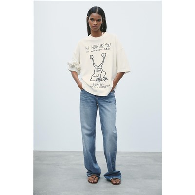 DANIEL JOHNSTON WASHED-EFFECT T-SHIRT