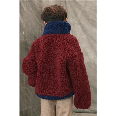 LIMITED EDITION CONTRAST FAUX SHEARLING JACKET