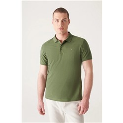 Haki %100 Pamuk Serin Tutan Polo Yaka T-Shirt
