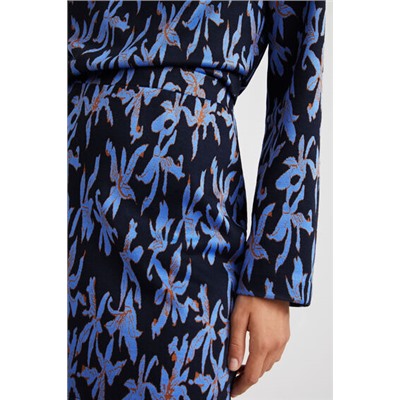 Falda de punto midi estampada