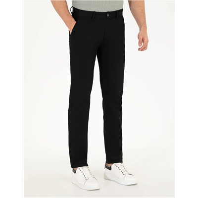 Siyah Regular Fit Kanvas Pantolon