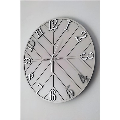 Blackframe - Diagonal Lines -açık Gri & Gümüş - 50cm Duvar Saati 012022DL