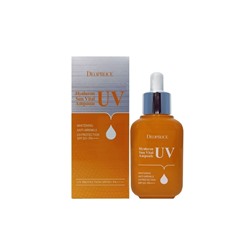 DEOPROCE HYALURON UV SUN VITAL AMPOULE SPF50+ PA++++ Восстанавливающая солнцезащитная сыворотка для лица с гиалуроновой кислотой 50мл