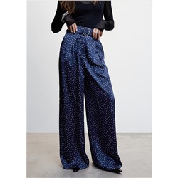 Pantalón palazzo topos cinturón