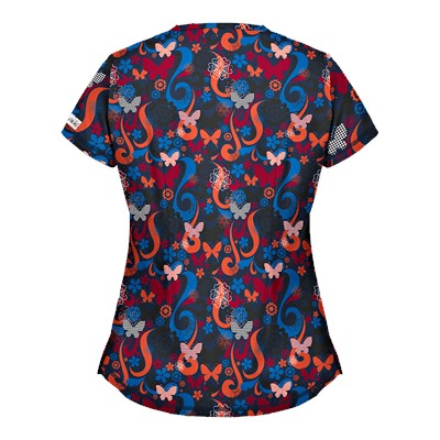 UA Flutter Flattery Navy Scrub Top