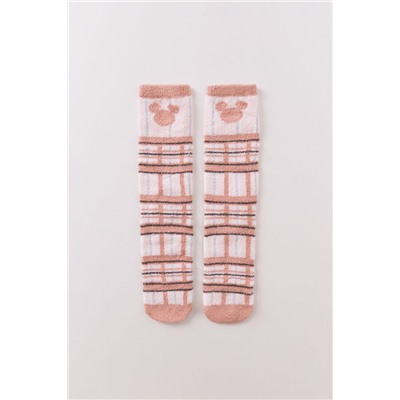 Calcetines largos pelo print cuadros Mickey