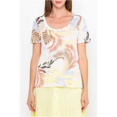 Camiseta de lino Amarillo y rosa
