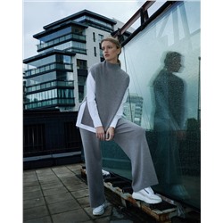 Брюки с высокой талией из премиальной шерсти