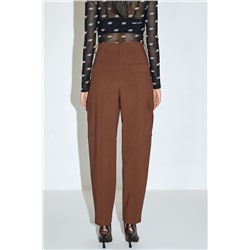 Pantalón cargo de tiro alto Marrón