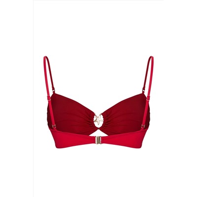Kırmızı Straplez Premium Aksesuarlı Mix&Match Bikini Üstü TBBSS25CT00003