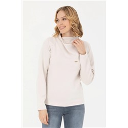 Kadın Taş Dik Yaka Sweatshirt