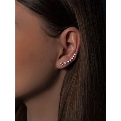 Серьги-продёвки из серебра с фианитами родированные 925 пробы с-7271р200