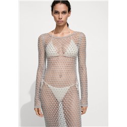 Vestido crochet lúrex