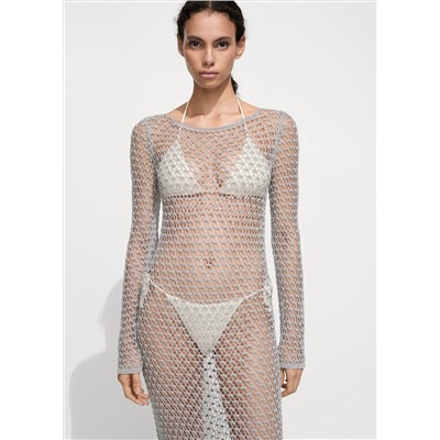 Vestido crochet lúrex