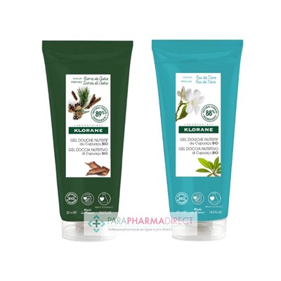 Klorane Cupuaçu Gel Douche Nutritif Ecorce de Cèdre + Gel Douche Nutritif Eau de Tiaré 2x200mlLot  × 2