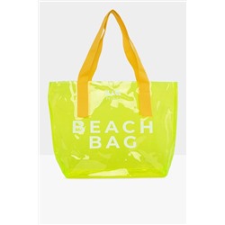 Bagmori Açık Yeşil Kadın Beach Bag Baskılı Şeffaf Plaj Çantası M000007257