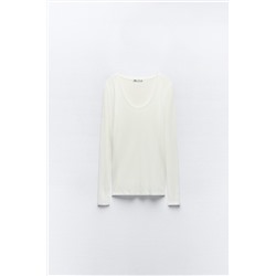 SEMI-SHEER MICRO-RIBBED TOP