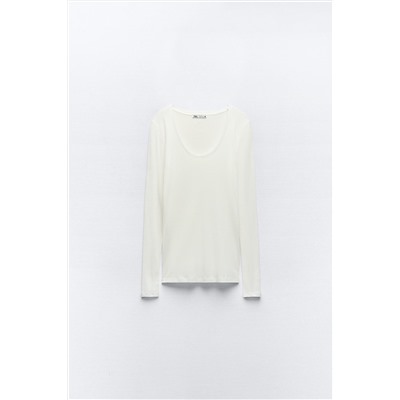 SEMI-SHEER MICRO-RIBBED TOP