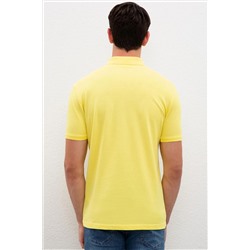 Erkek Sarı Basic Polo Yaka Tişört