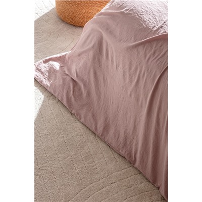 Mona Tek Kişilik Microfiber Lastikli Nevresim Takımı - Pudra