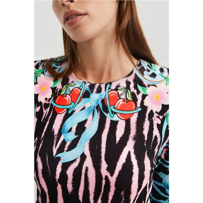 Vestido slim corto cebra