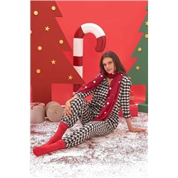 Nbb Siyah Beyaz Pötikare Gömlekli Pijama Takım NB22KPJ00060