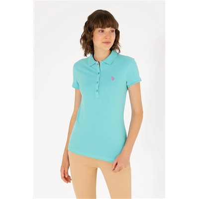 Kadın Mint Basic Polo Yaka Tişört