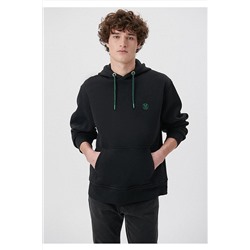 MaviLogo Nakışlı Kapüşonlu Siyah Sweatshirt 065809-900