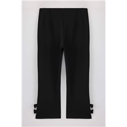 Siyah Paçası Fiyonk Detaylı Flare Fit Örme Büyük Beden Pantolon TBBAW26AR00003