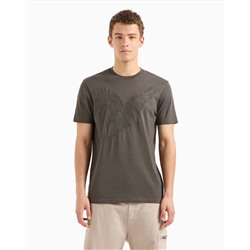REGULAR FIT T-SHIRT WITH EAGLE EMBROIDERY IN ASV JERSEY