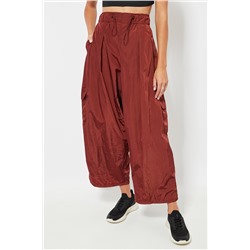 Pantalón wide leg cargo 7/8 cintura alta - Camel