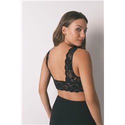 Sujetador bralette halter encaje negro