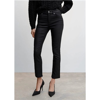 Jeans rectos encerados -  Mujer | MANGO OUTLET España