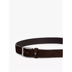 Square-Buckle Nubuck Leather Belt