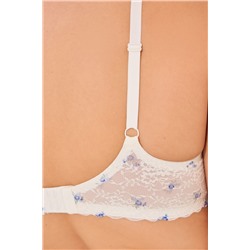 Sujetador clásico BEAUTIFUL encaje blanco estampado